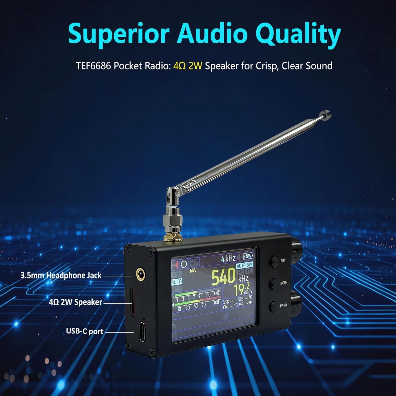 Amazon.com: WOOKLEA TEF6686 Full Band Radio Receiver 65 to 108MHz
